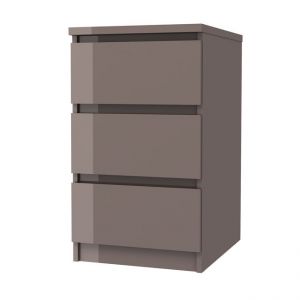 Komoda wąska 3S Naia wysoki połysk - mocca