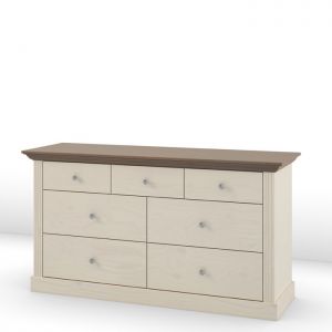 Komoda Monaco 3+4 sosna bielona/stone