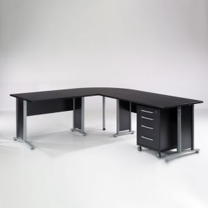 Biurko narożne Prima 230 x 200 z kontenerkiem 4 Tvilum - czarny