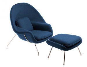 Fotel Snug z podnóżkiem insp. Womb Chair