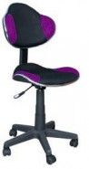 FOTEL OBROTOWY Q-G2 FIOLETOWO/CZARNY