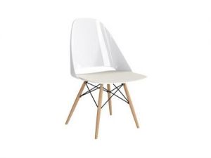 Krzesło na drewnianych nogach Aero White