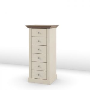 Komoda Monaco 6 sosna bielona/stone