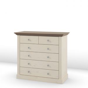 Komoda Monaco 2+6 sosna bielona/stone