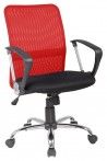 FOTEL OBROTOWY Q-078 CZERWONO/CZARNY