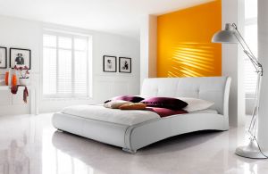 VERONA łóżko tapicerowane 160 cm - 160 cm \ biały