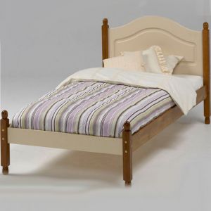 Kremowe romantyczne łóżko 90 RICHMOND - lite drewno || kremowy