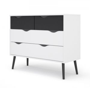 Komoda Oslo 4S biało-czarna